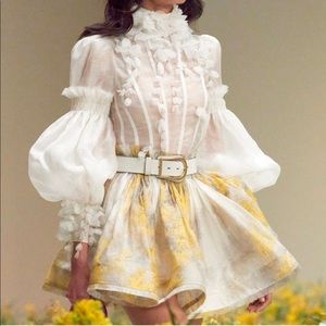 Zimmerman floral appliqué ruffled shirt